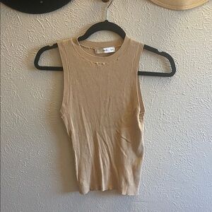 Mango Beige Sweater Tank Top